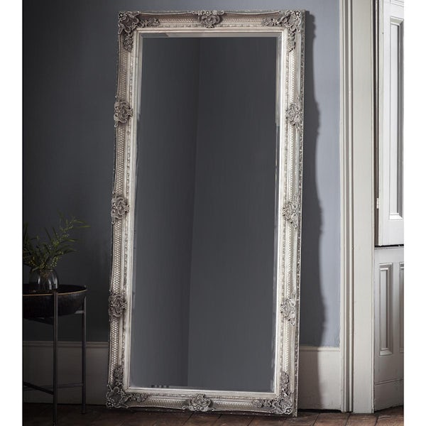 Accents Abbey baroque silver leaner mirror 1650 x 795mm
