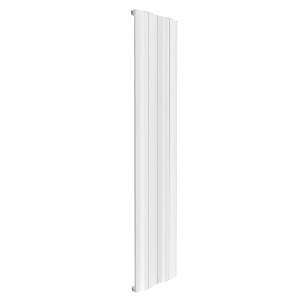 Reina Wave white single vertical aluminium designer radiator