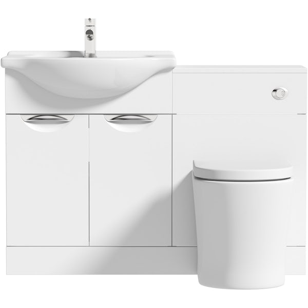 Orchard Elsdon white 1155mm combination with contemporary back to wall toilet and seat