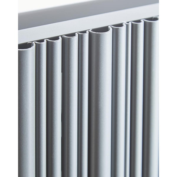 Vogue Quebec vertical matt grey aluminium single radiator
