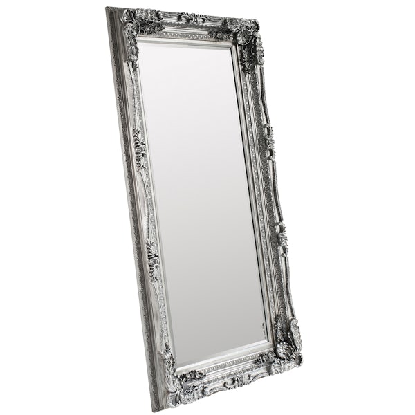 Accents Louis baroque silver leaner mirror 1755 x 895mm