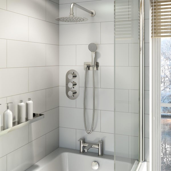 Mode Harrison triple thermostatic shower set with handset and bath filler