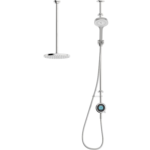 Aqualisa Optic Q Smart exposed shower with adjustable handset and ceiling head gravity pumped
