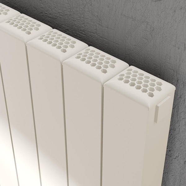 Vogue Edmonton vertical textured white aluminium radiator