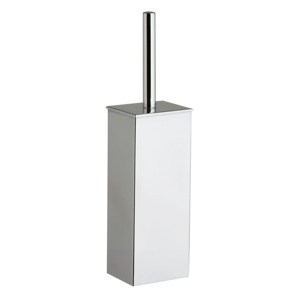 Accents Freestanding stainless steel square toilet brush holder
