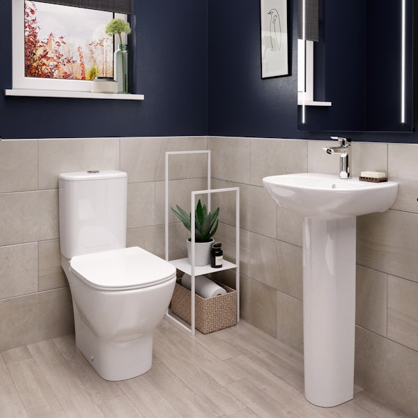 Ideal Standard Tesi cloakroom suite with full pedestal basin 450mm