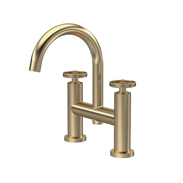 Mode Hicks brushed brass basin and bath mixer tap pack