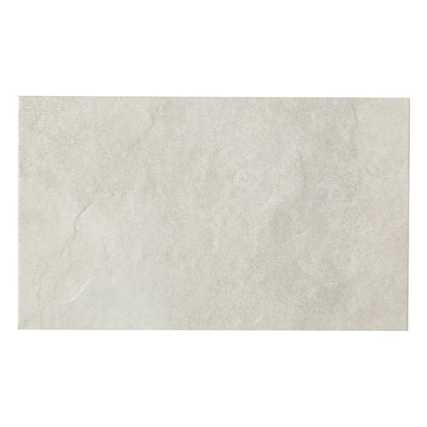 British Ceramic Tile Slate light riven white matt wall and floor tile 298mm x 498mm