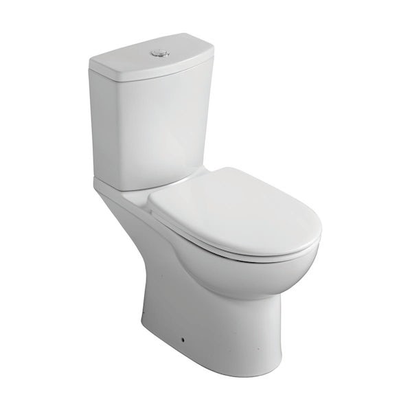Ideal Standard Vue close coupled toilet and full pedestal basin 550mm
