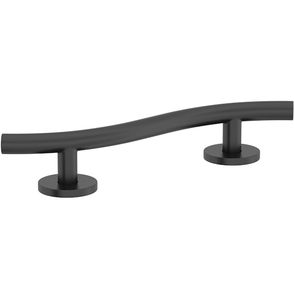 Nymas NymaSTYLE stainless steel matt black 355mm curved grab rail