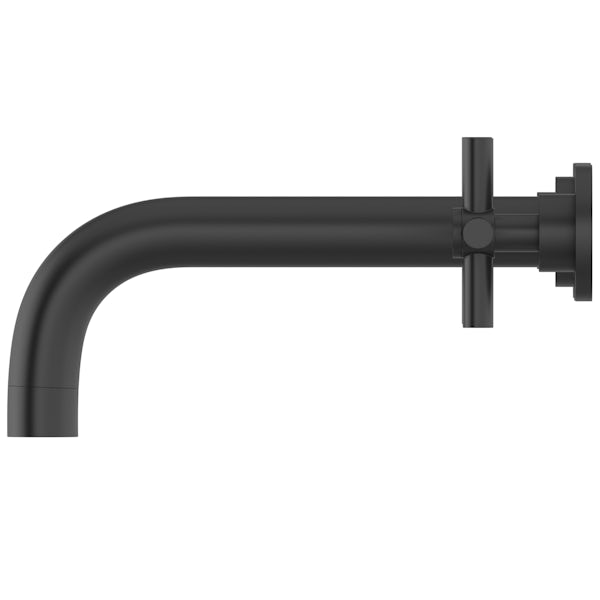 Mode Tate black wall mounted basin mixer tap