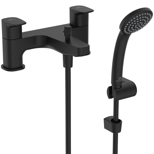 Ideal Standard Ceraplan silk black dual control bath shower mixer with shower set