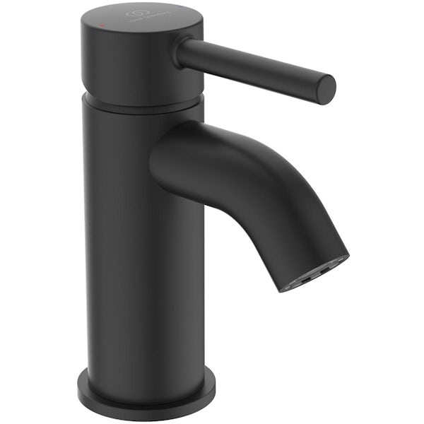 Ideal Standard Tesi silk black wall hung vanity unit and basin 800mm with tap & accessories