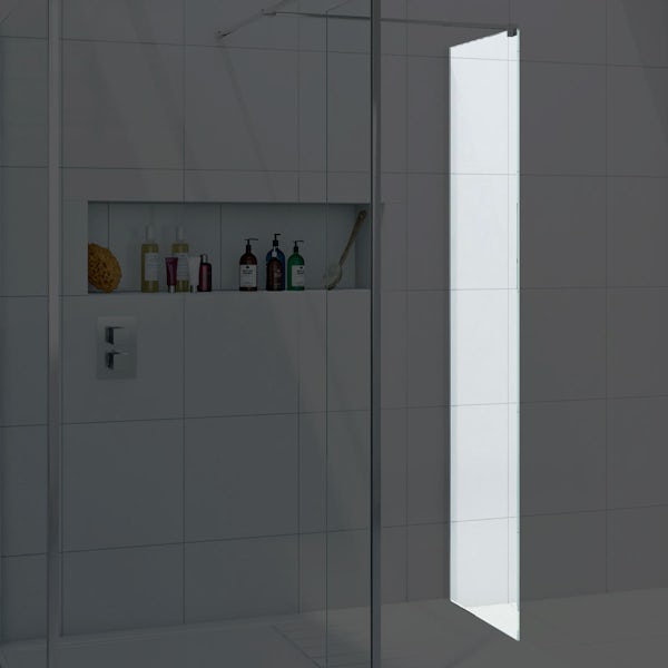 Orchard 8mm wet room glass panel 400mm