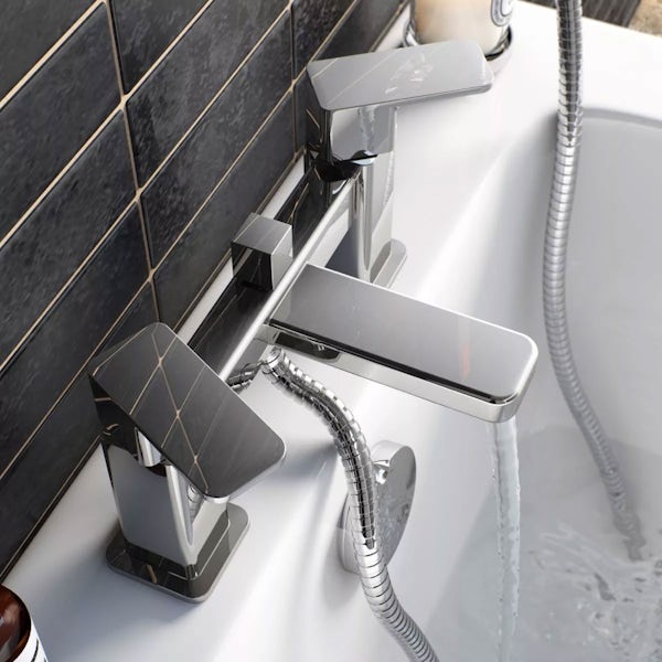 Quartz High Rise Basin and Bath Shower Mixer Pack