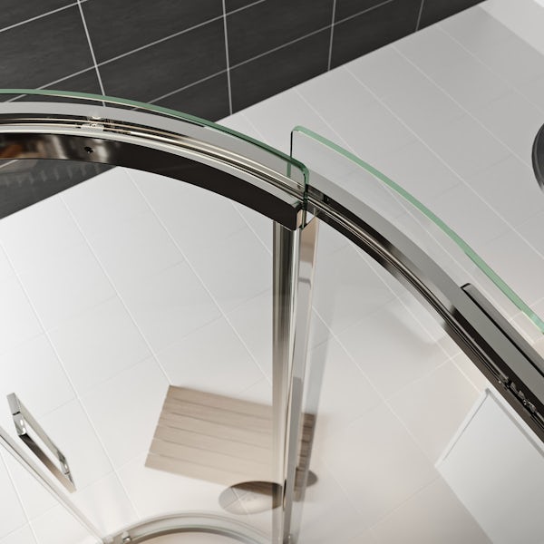 Mode Foster stainless steel left handed offset quadrant shower enclosure 1000 x 800