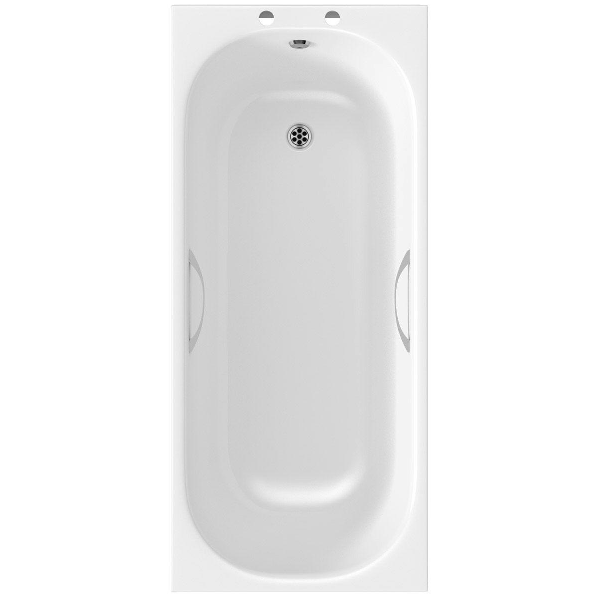 Orchard single ended steel bath with handle grips 1600 x 700