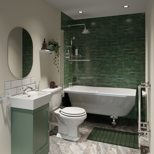 The Bath Co. Aylesford traditional freestanding shower bath suite 1500mm