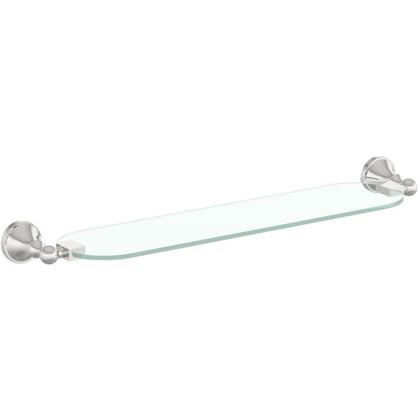 Accents round traditional frosted glass shelf