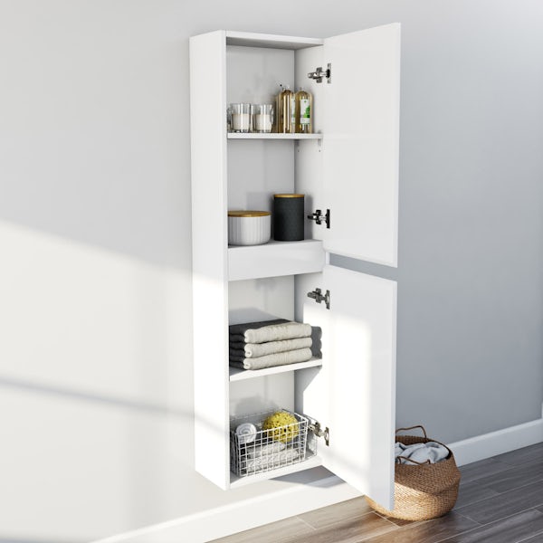 Mode Hardy white wall hung cabinet 1400 x 400mm