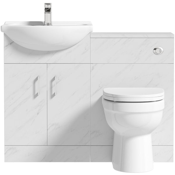 Orchard Lea marble furniture combination and Eden back to wall toilet with seat