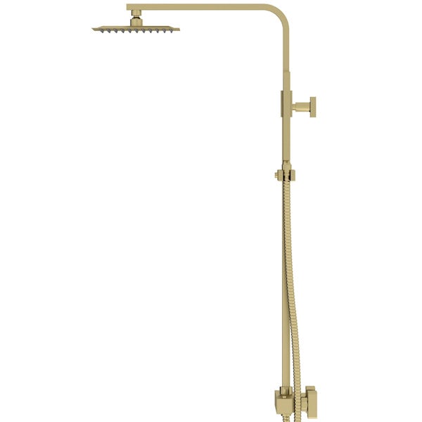 Orchard Wye brushed brass thermostatic bar valve shower system