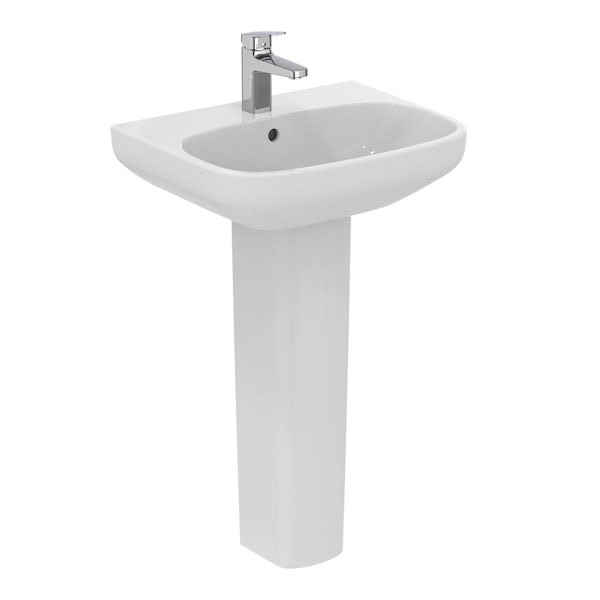 Ideal Standard i.life A 1 tap hole full pedestal basin 550mm