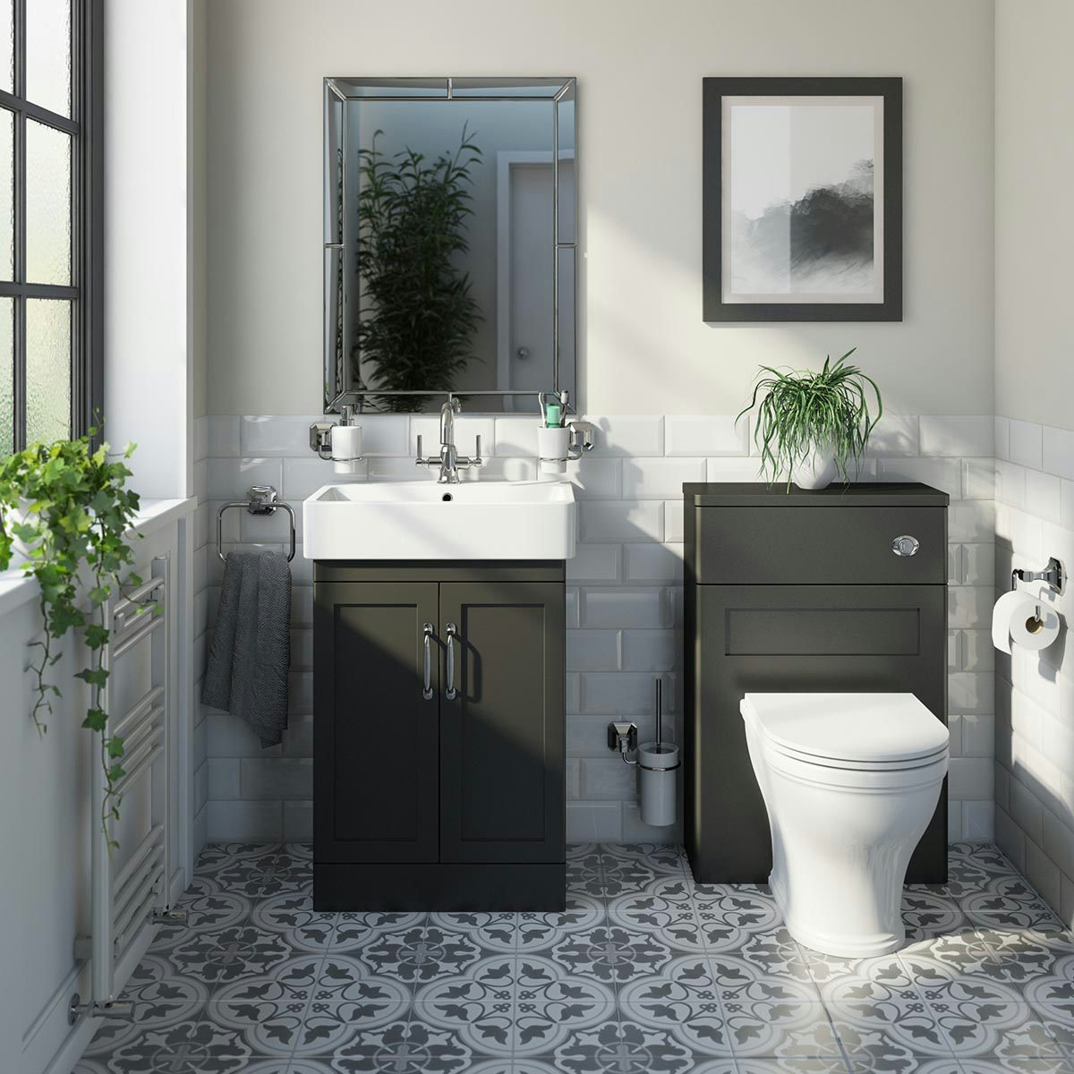 Grey deals bathroom furniture