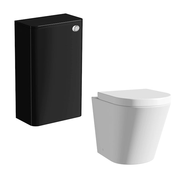 Planet Black back to wall toilet unit with Arte back to wall toilet