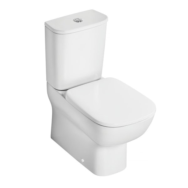 Ideal Standard Studio Echo cloakroom suite with close coupled toilet and full pedestal basin 550mm