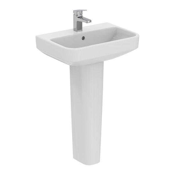 Ideal Standard i.life S 1 tap hole full pedestal basin 550mm