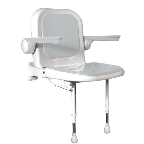 AKW Advanced folding shower seat with moulded seat and full padding grey