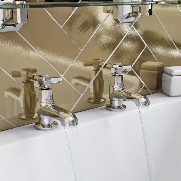 The Bath Co. Beaumont 3 hole basin mixer and bath pillar tap pack