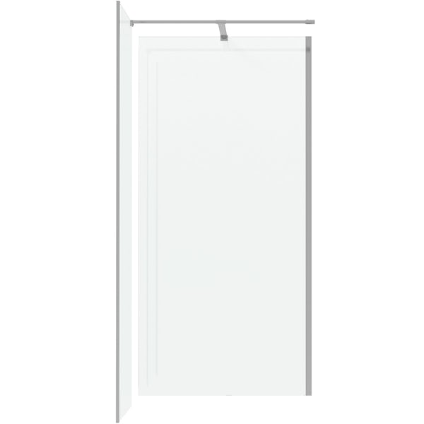 Mode Burton 8mm walk in shower enclosure pack with white stone tray