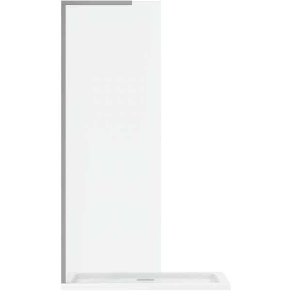 Mode 8mm walk in left handed glass panel pack with stone shower tray 1200 x 800