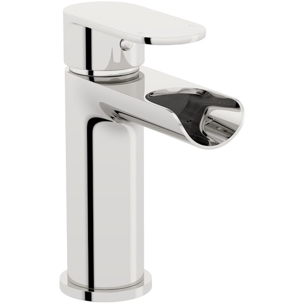 Orchard Wharfe waterfall basin mixer tap with slotted waste