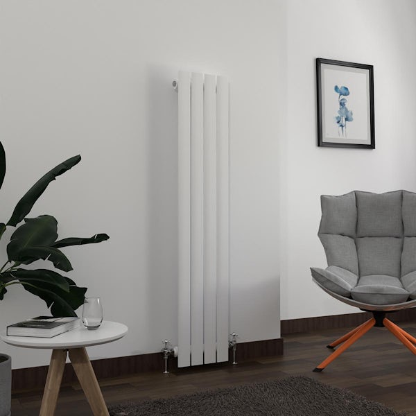 The Heating Co. Bonaire white single vertical flat panel radiator