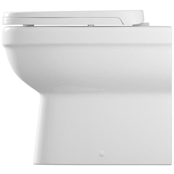 Orchard Derwent white slimline back to wall unit and contemporary toilet with seat