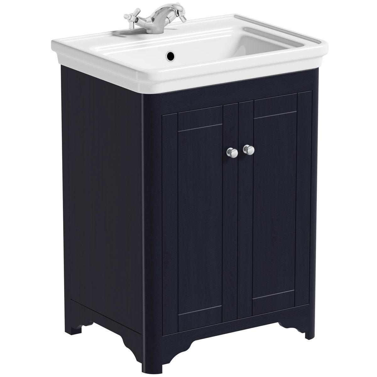 The Bath Co Beaumont Sapphire Blue Floorstanding Vanity Unit And Basin 630mm