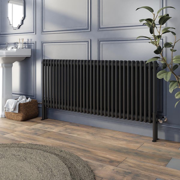 The Heating Co. Corso matt black 2 column radiator feet