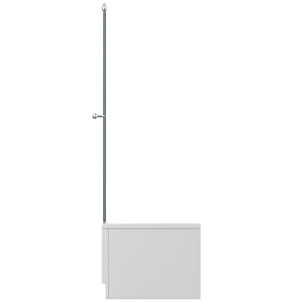 The Bath Co. traditional straight shower bath with 8mm Camberley shower screen and rail