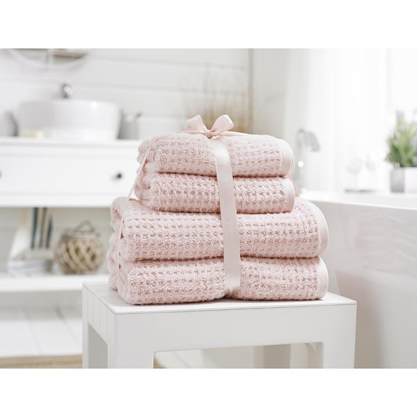 Deyongs Hamilton honeycomb 4 piece towel bale in pink