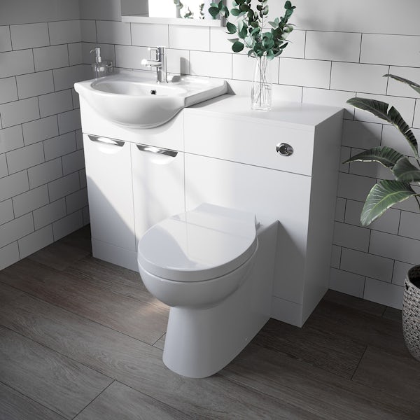Orchard Elsdon white 1060mm combination with Clarity back to wall toilet and seat