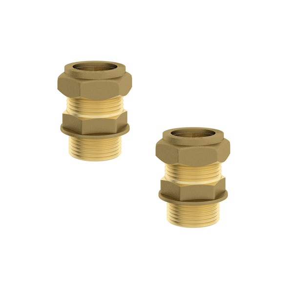 Straight male connectors 3/4" x 22mm (2 pack)