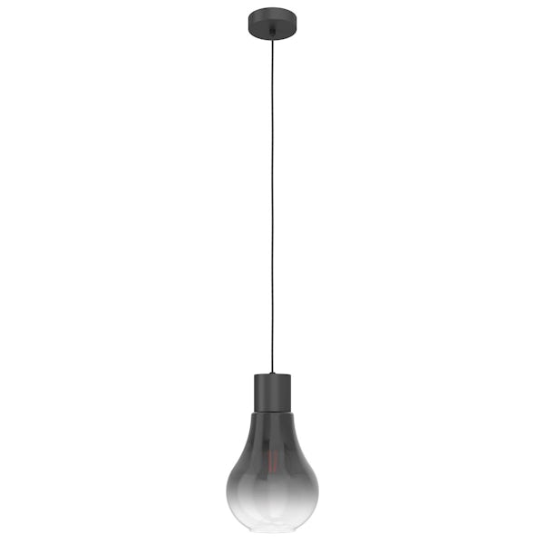 Eglo Chasley kitchen light in black and grey 1 light