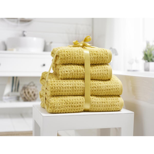Deyongs Hamilton honeycomb 4 piece towel bale in ochre