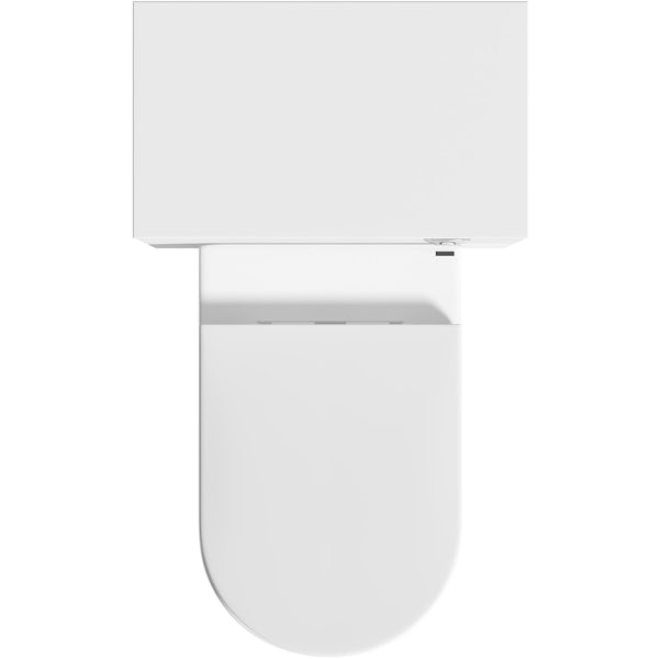 Orchard Elsdon white slimline back to wall unit and contemporary toilet with soft close seat