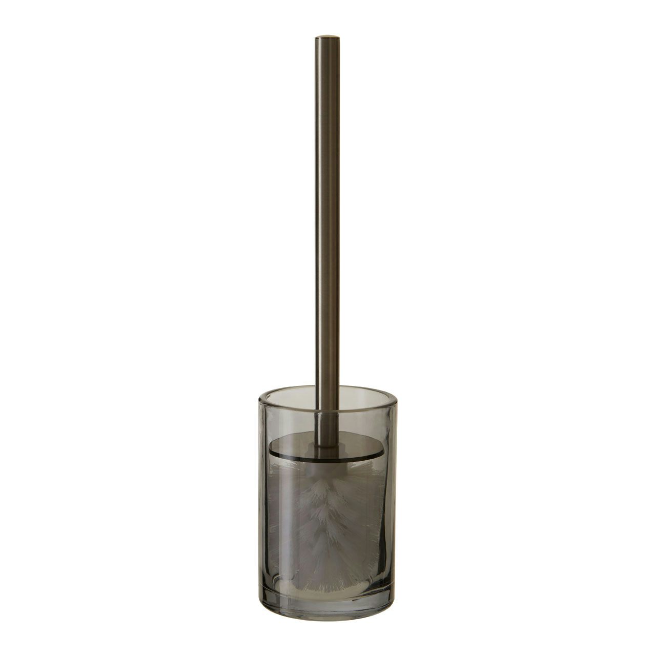 Accents Ridley grey glass toilet brush and holder