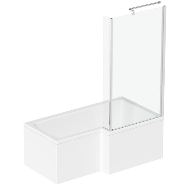 Orchard L shaped right handed shower bath 1500mm with 6mm shower screen