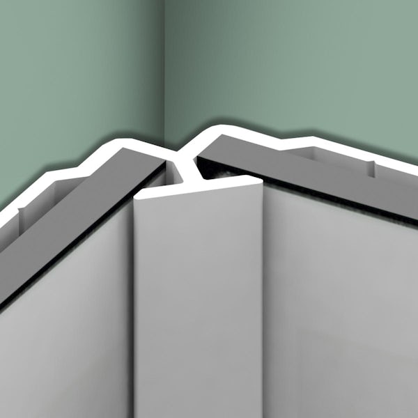 Kinewall white L shaped profile for corner mounting